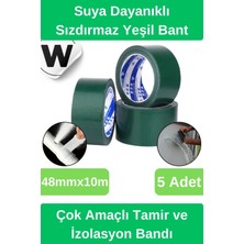 Wonara Sızdırmaz Suya Dayanıklı Yeşil Renk Çok Amaçlı Tamir ve Izolasyon Bandı 10M 5 Adet
