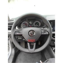 Skoda Octavia Fabia   Kaplama Deri Direksiyon Kılıfı