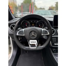 Mercedes Cla 180 Orjinal Tam Kaplama Parlak Kristal Karbon Deri Direksiyon Kılıfı