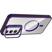 Zipax Samsung Galaxy S25 Fe Uyumlu Kılıf M-Safe Şarj Özellikli Lensli Standlı Azn-Remim