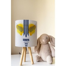 Talia Home Sarı Lacivert Kanarya Desenli Çocuk Odası Abajur Masa Lambası TLAB-165