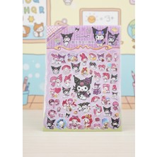 Meyra Accessories Sanrio Kawaii Büyük Boy Kabartmalı Sticker 55 Adet Sticker ve Boyama Kağıdı Lüx Sevimli Hediyelik