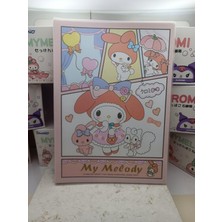 Meyra Accessories Sanrio Kawaii My Melodiy Şeffaf Mat Kılıflı Büyük Boy Defter Okul Ajanda Notebook