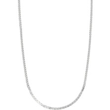 Oya Silver Ince Ezme Çapraz Işleme Gümüş Zincir Kolye 55CM [ZK606]