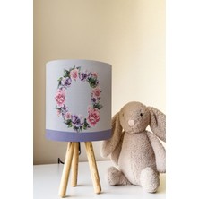 Talia Home Çiçekli Desen Çocuk Odası Abajur Masa Lambası TLAB-163