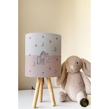 Talia Home Yıldızlı Fil Desenli Çocuk Odası Abajur Masa Lambası TLAB-020