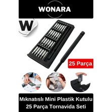 Wonara Özel Üretim Laptop Gözlük Saat Telefon Tamir Mıknatıslı Mini Plastik Kutulu 25 Parça Tornavida Seti