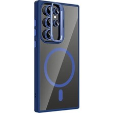 Zipax Samsung Galaxy S24 Ultra Uyumlu Kılıf M-Safe Şarj Özellikli Lensli Standlı Azn-Remim