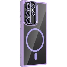 Zipax Samsung Galaxy S23 Ultra Uyumlu Kılıf M-Safe Şarj Özellikli Lensli Standlı Azn-Remim