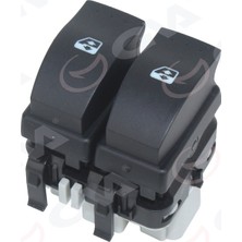 Gva 8011032 Cam Açma Anahtarı Ön Sol Çiftli-Renault Megane Iı 10 Fişli 8200315042-8200015088