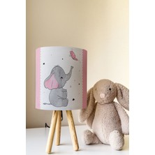 Talia Home Kelebek ve Fil Desenli Çocuk Odası Abajur Masa Lambası TLAB-218