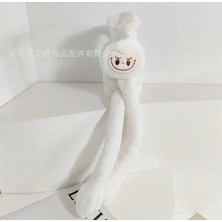 Labubu Pembe Peluş Sesli Hareketli Oynar Kulaklı Kulaklık Kışlık Genç Kız Erkek Çocuk Hediyelik