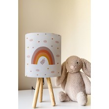 Talia Home Dekoratif Gökkuşağı Desenli Çocuk Odası Abajur Masa Lambası TLAB-323