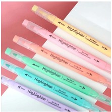 Meyra Accessories Fosforlu 6lı Kalem Seti Çift Başlı Ince ve Kalın Başlı Fosforlu Kalemler Rengarenk Sevimli Hediyelik
