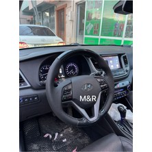 Hyundai Tucson Orjinal Tam Kaplama Parlak Kristal Karbon Deri Direksiyon Kılıfı
