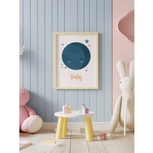 Fuart.Co Baby Moon Temalı Çocuk Odası Posteri Kuşe Baskı (Çerçevesiz) CCFU