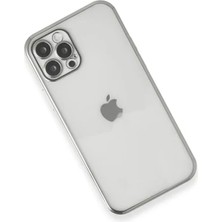 Zipax Apple iPhone 12 Pro Uyumlu Kılıf Silikon Lazer Lensli Kamera Korumalı Azn-Razer