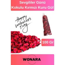Wonara Özel Üretim Sevgililer Günü Kırmızı Kuru Gül Çiçek Dekoru Şık ve Kokulu Dekoratif Masa Konsepti