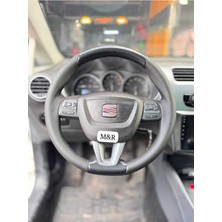 Seat Leon 2010 Model Orijinal Parlak Kristal Karbon Deri Kaplama Direksiyon Kılıfı