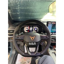 2023 Cupra Formentor F1 Li Orjinal Tam Kaplama Parlak Kristal Karbon Deri Direksiyon Kılıfı