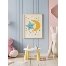 Fuart.Co Ay Yıldız Temalı Çocuk Odası Posteri Kuşe Baskı (Çerçevesiz) CCFU