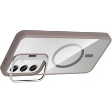 Zipax Samsung Galaxy S24 Fe Uyumlu Kılıf M-Safe Şarj Özellikli Lensli Standlı Azn-Remim