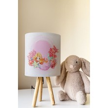 Talia Home Deniz Kızı Desenli Çocuk Odası Abajur Masa Lambası TLAB-253