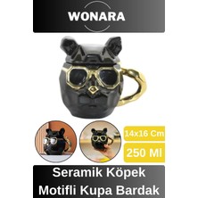 Wonara Özel Tasarım Sevgili Arkadaş Şık ve Dekoratif Hediyelik Seramik Köpek Motifli Kupa Bardak