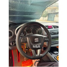 Seat Leon 2010 Model Orjinal Tam Kaplama Parlak Kristal Karbon Deri Direksiyon Kılıfı