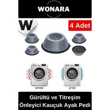 Wonara Kolay Kullanım Gürültü ve Titreşim Önleyici Kauçuk Çamaşır Bulaşık Makinesi Ayak Pedi 4 Adet