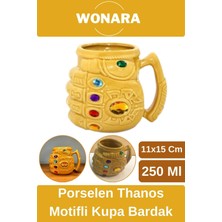 Wonara Özel Tasarım Sevgili Arkadaş Şık ve Dekoratif Hediyelik Porselen Thanos Motifli Kupa Bardak