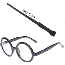 Eldenör Harry Potter Asası ve Siyah Çerçeveli Gözlük Seti