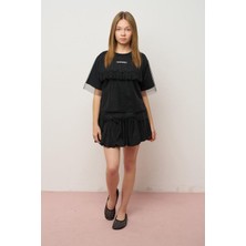 Loco Loco Kız Çocuk Süprem Tül Fırfırlı Tshirt