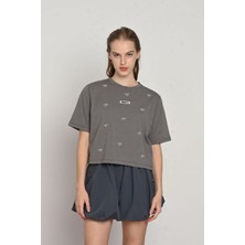 Loco Loco Kız Çocuk Süprem Dikme Aksesuarlı Tshirt