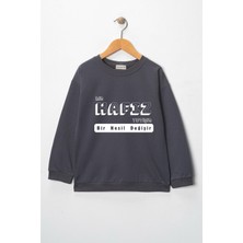 Dekim Moda Sweatshirt Çocuk "bir Hafız Yetişir Bir Nesil Değişir" Baskılı Pamuklu