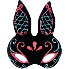 Eldenör Siyah Mavi Kırmızı Tavşan Maskesi