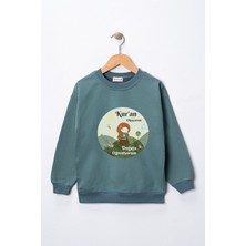 Dekim Moda Sweatshirt Kız Çocuk "kuran Okuyorum, Doğayı Çok Seviyorum" Baskılı Pamuklu