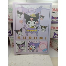 Meyra Accessories Sanrio Kawaii Kuromi Hello Kitty My Melody Şeffaf Mat Kılıflı Büyük Boy Defter Okul Ajanda Notebook