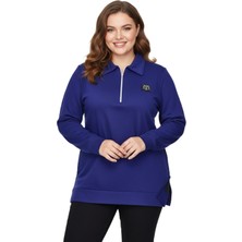Caftan Kadın Polo Yakalı Önü Fermuarlı Bluz BGL-ST05088
