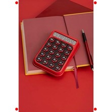 MarkEntegra Işık Enerjili Hesap Makinesi, Kırmızı