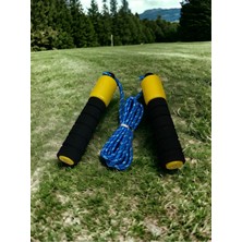 Helia Studio Siyah Mavi Çocuklara Özel Ayarlanabilir Evde Bahçede Atlamalık - Çocuk Oyun Atlama Ipi - Spor Ip - 210 cm Ip + 30 cm Sap