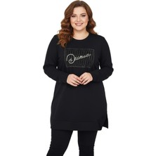 Caftan Kadın Siyah Sıfıryaka Taşlı Tunik BGL-ST05086