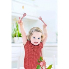 Safestore Silikon Bebek Beslenme Seti Bebek Mama Kaşık ve Çatal Seti