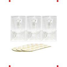 MarkEntegra 3 Adet Şeffaf Çıkarılabilir Yapışkan Kanca