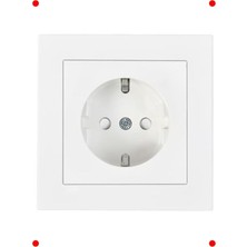 MarkEntegra Beyaz Topraklı Priz (Çocuk Koruma Özelliği)