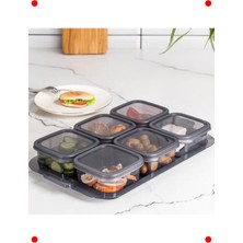 MarkEntegra Tepsili 6 Bölmeli Kapaklı Kahvaltılık - Sızdırmaz Füme