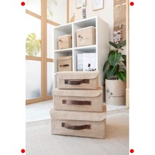 MarkEntegra Jüt Kapaklı Çok Amaçlı Saklama Kutusu (26X20X10 Cm)