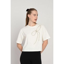 Loco Loco Kız Çocuk Süprem Fiyonk Işlemeli Tshirt