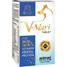 Animari V-Mari Kedi Köpek Vitamin Mineral Protein Tablet 70 Adet