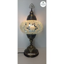 Zemaris Hediyelik El Yapımı Otantik Mozaik Masa Lambası/abajur (Büyük Camlı)
